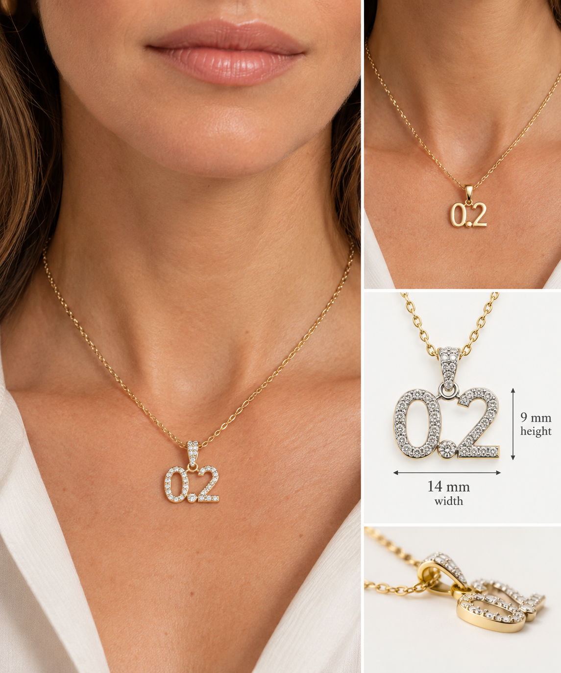0.2 Plain Gold Pendant With One Diamond