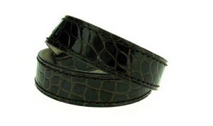 Double cuff - Dark Brown - Crocodile