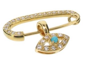 Evil Eye - Diamond pin - Yellow Gold