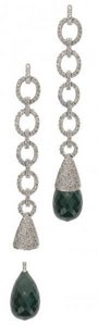 Interchangeable 'Oval Link' Diamond earrings - Emerald