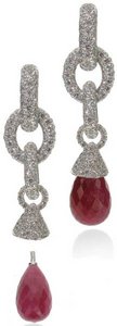 Fat link Diamond earrings- Ruby