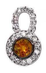 Diamond baby hoops - with 'Antique' detachable Diamond round drops - set with central CZ