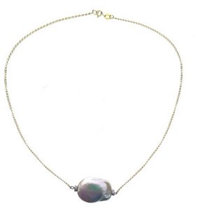 Large Flat Pearl necklace 'rock collection'