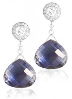 Diamond Studs with detachable Briolettes - Ruby