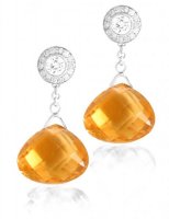 Diamond Studs with detachable Briolettes - Ruby