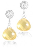 Diamond Studs with detachable Briolettes - Ruby