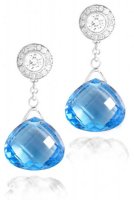 Diamond Studs with detachable Briolettes - Ruby