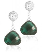 Diamond Studs with detachable Briolettes - Ruby