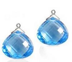 Interchangeable Line Earring - Diamond - With detachable Citrine Briolettes