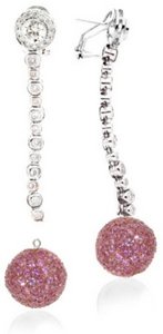 Interchangeable Line earring - Diamond - Pave ball drop*