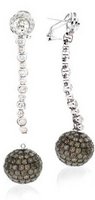 Interchangeable Line earring - Diamond - Pave ball drop*