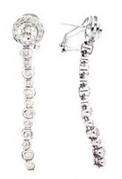 Interchangeable line earring - Multi Sapphire and Diamond - Pave ball drop