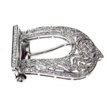 Filigree Diamond buckle with Ruby bead double strap - 3cm