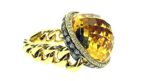 Smokey Quartz chain ring