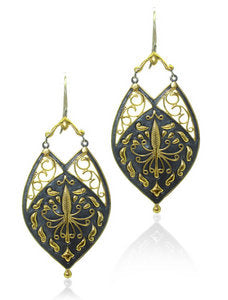 Silver and Gold Filigree earrings