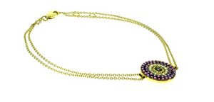 Medium flat disc Evil Eye bracelet