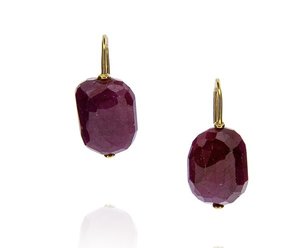 Ruby rock on hook earrings