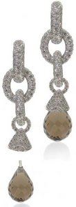 Fat link Diamond earrings- Citrine