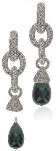 Fat link Diamond earrings- Citrine