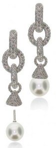 Fat link Diamond earrings- Citrine