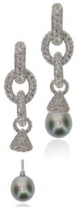 Fat link Diamond earrings- Citrine