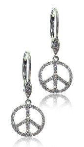 Diamond peace earrings