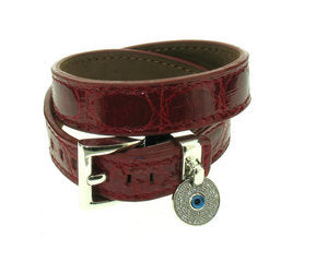 Double cuff - Red - Crocodile