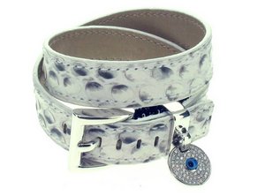 Double cuff - White - Snakeskin