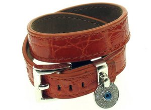 Double cuff - Orange - Crocodile