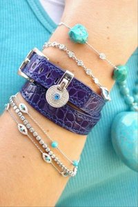 Double cuff - Purple - Crocodile