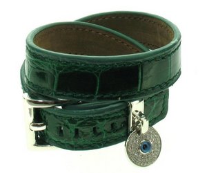Double cuff - Green - Crocodile