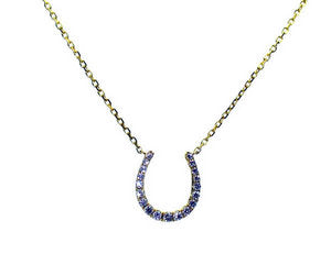Large Diamond horseshoe necklace - Yellow Gold