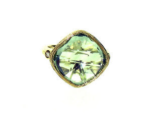 Green Amethyst square ring