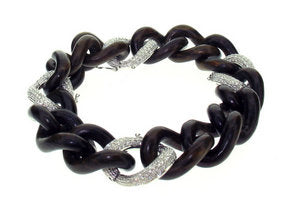 Detachable chain bracelet with pave set Diamond links