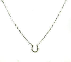 Small Diamond horseshoe necklace - White Gold