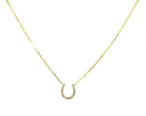 Small Diamond horseshoe necklace - Yellow Gold