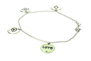 18ct White Gold charm bracelet