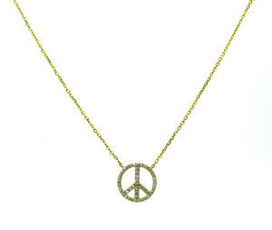 Large Diamond peace necklace - inserted