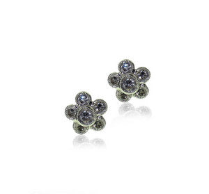 Diamond flower studs