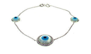 Triple round Evil Eye Diamond bracelet