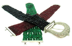 Filigree Diamond buckle with single Ruby strap