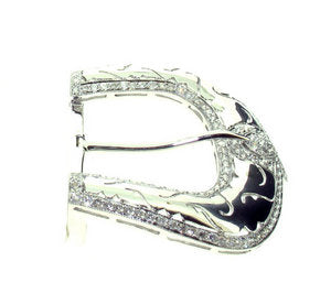 Filigree Diamond buckle with single Ruby strap