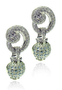 Diamond Swirl earring with detachable shaded balls