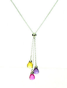 Triple facetted briolette pendant