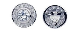 Diamond studs Halo-set with diamond caps and Drops