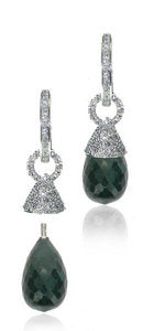 Half hoops with pave caps and drops