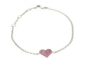 Heart bracelet - Pink Sapphire