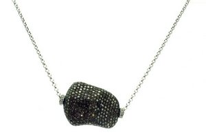 Large rock necklace - fully set with Brown Diamonds