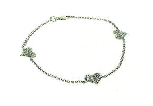 Heart bracelet - fully set Diamond - Triple
