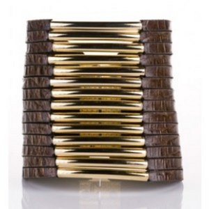 Daniela Zagnolli - Crocodile Skin Print Leather Cuff